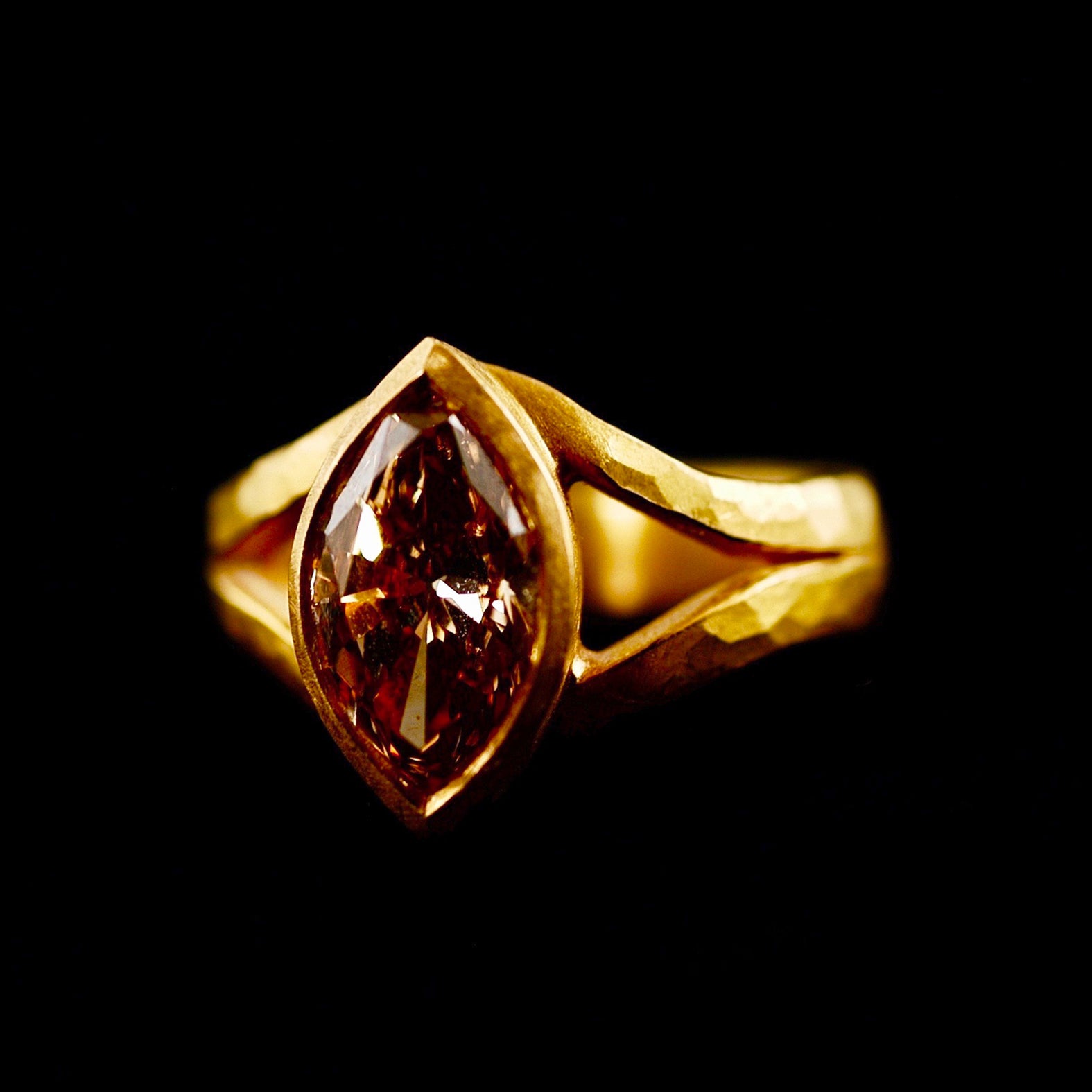 Split Band Brown Marquise Diamond Ring – malcolm betts