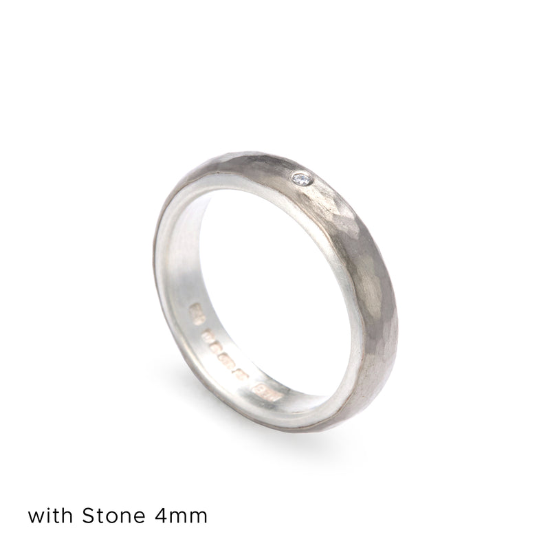 SIlver and White Gold RIng with Stone