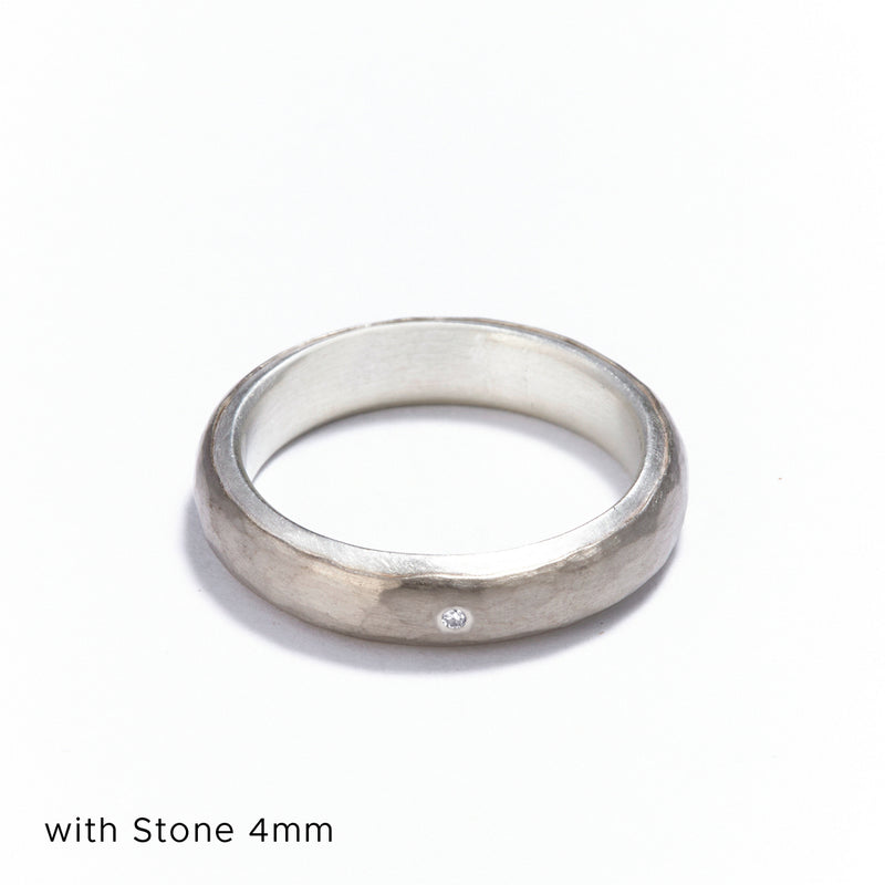 SIlver and White Gold RIng with Stone